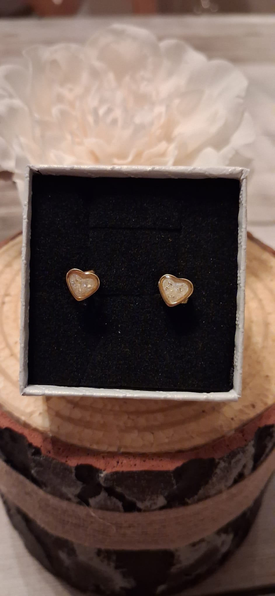8mm Heart Stud Earrings (Gold-plated Stainless Steel)