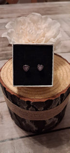 8mm Heart Stud Earrings (Stainless Steel)