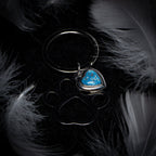 Paw Keyring with Heart Charm (Stainless Steel)
