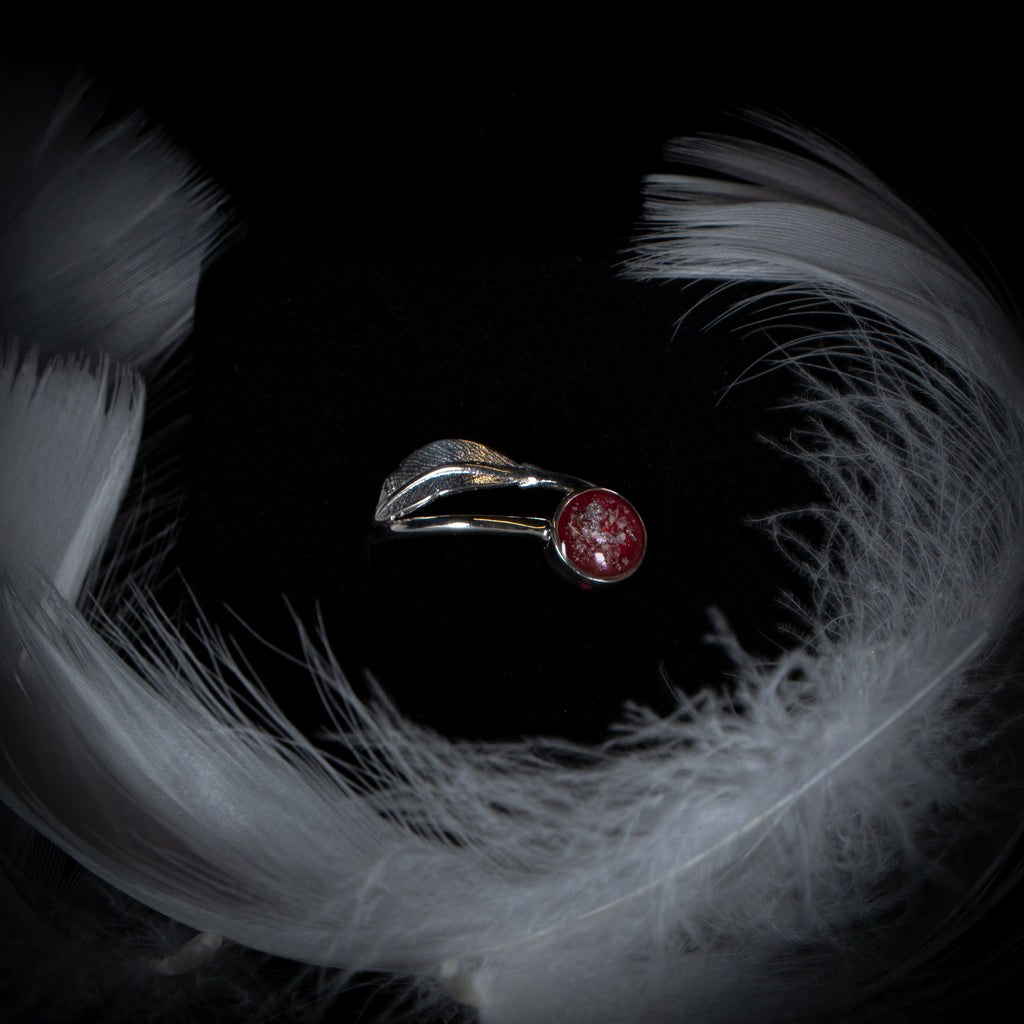 Feather Adjustable Ring (925 Sterling Silver)