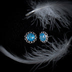 Frill-Edge Stud Earrings (925 Sterling Silver)
