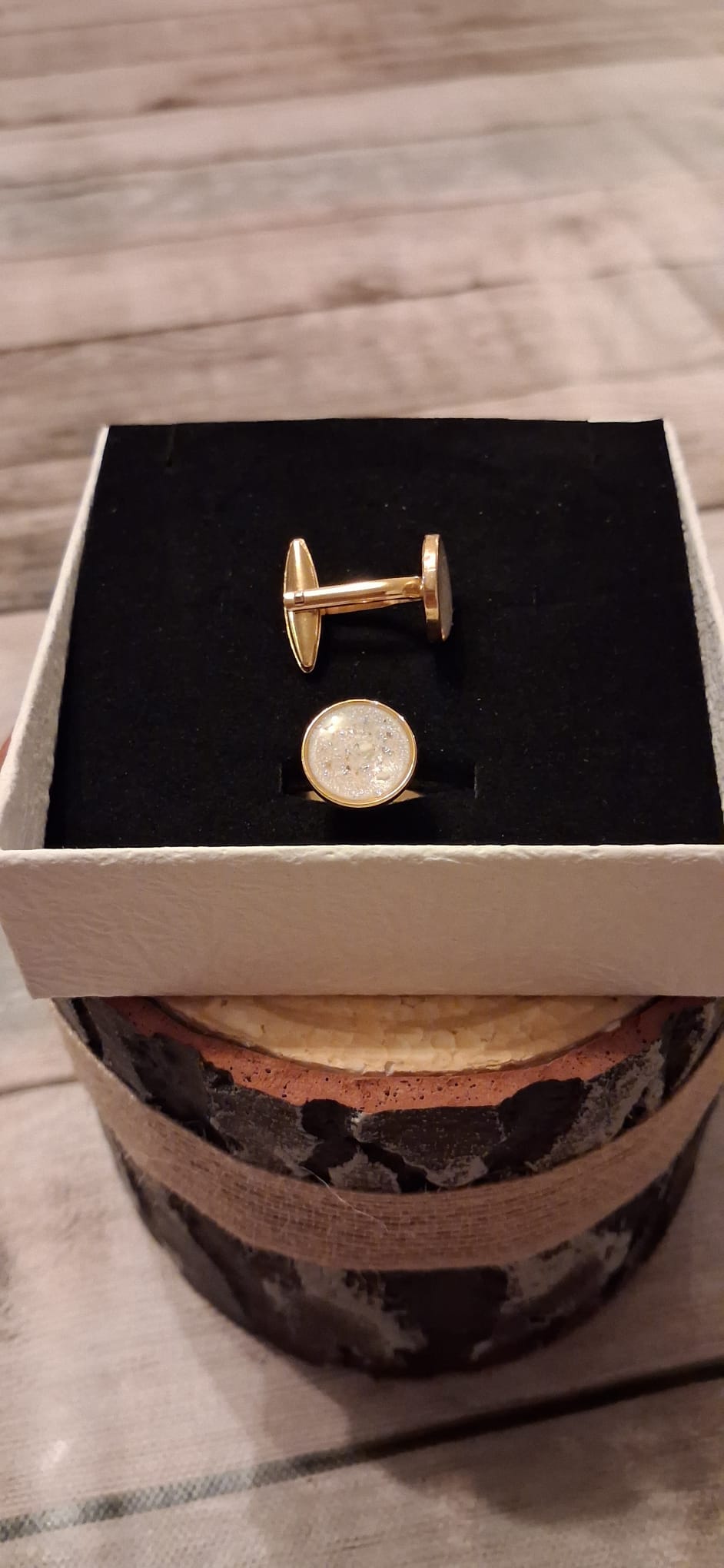 12mm Round Cufflinks (Gold-plated Stainless Steel)