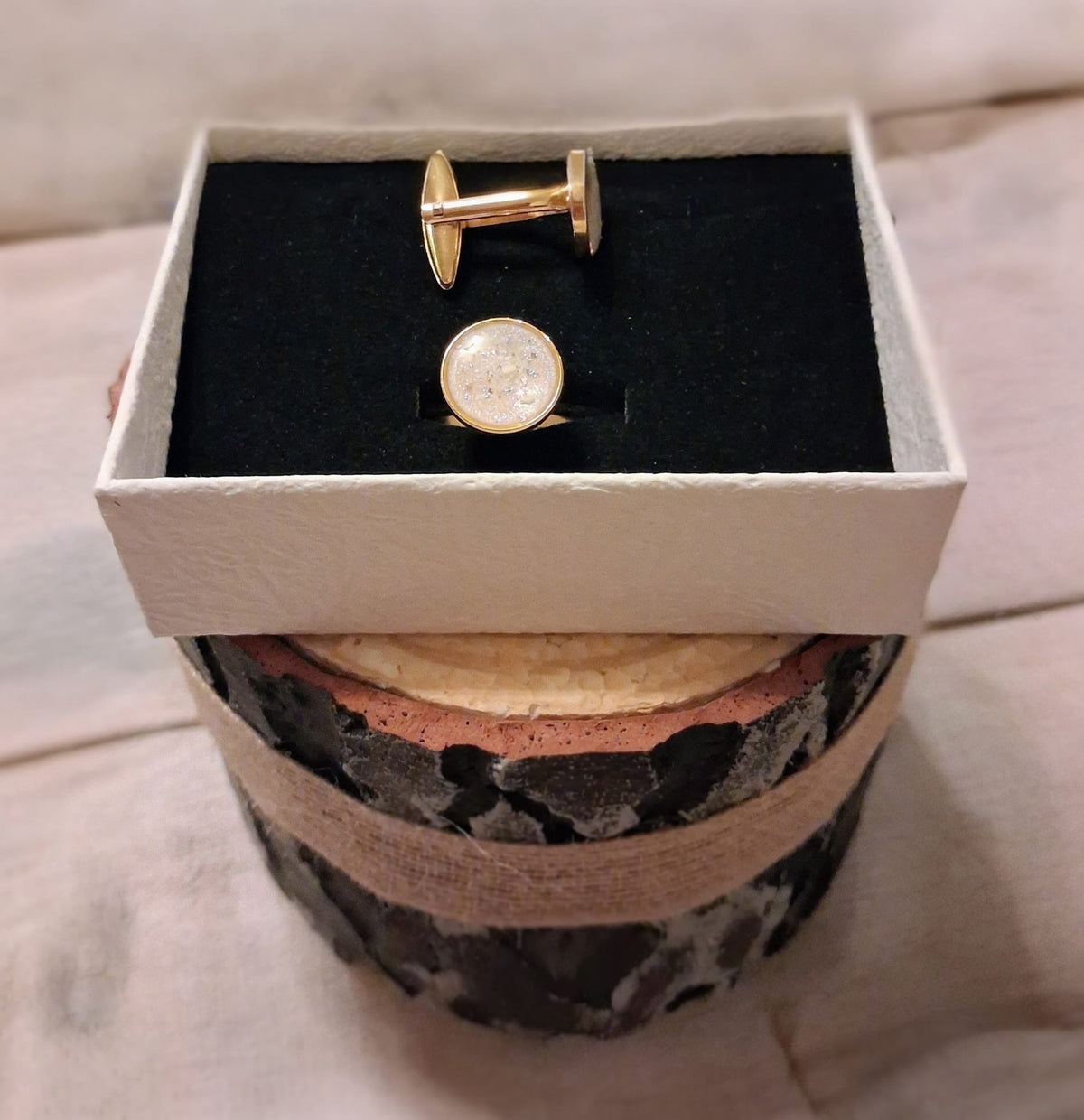 12mm Round Cufflinks (Gold-plated Stainless Steel)