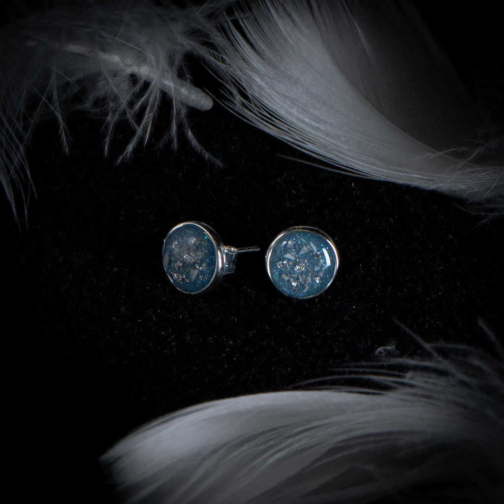 Round Stud Earrings (925 Sterling Silver)