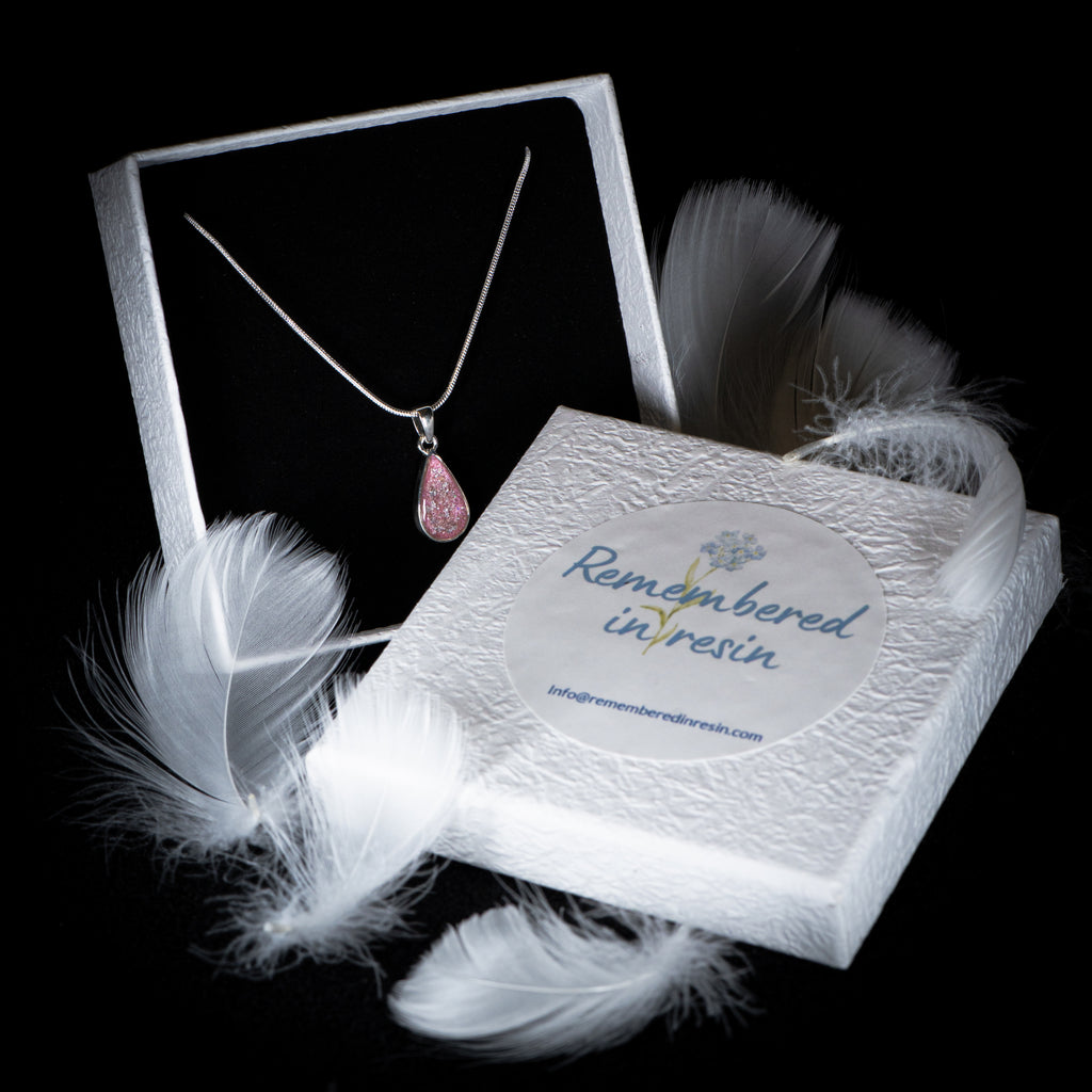 Paythorne Pink Tear Shaped Pendant, in 925 Sterling Silver